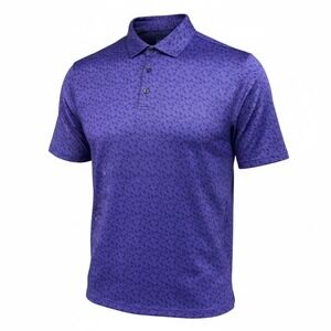 Jack Nicklaus Mens XXL Purple Paisley Print Stay Dri Golf Polo Shirt (U11)